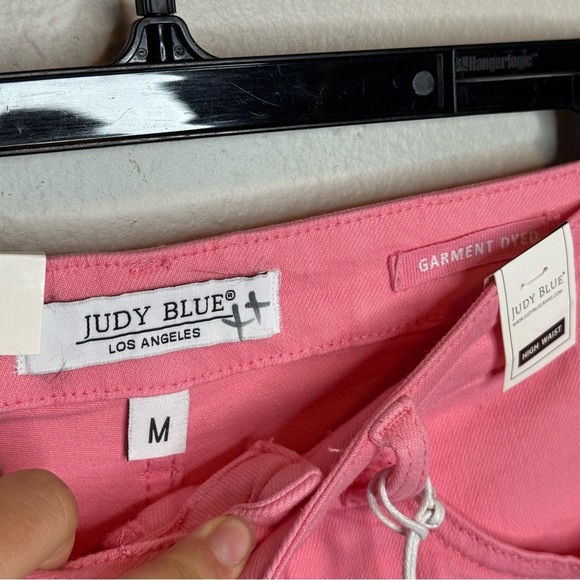 NWT Judy Blue High Rise Tummy Control Bubblegum Pink Denim Shorts - Picture 8 of 11